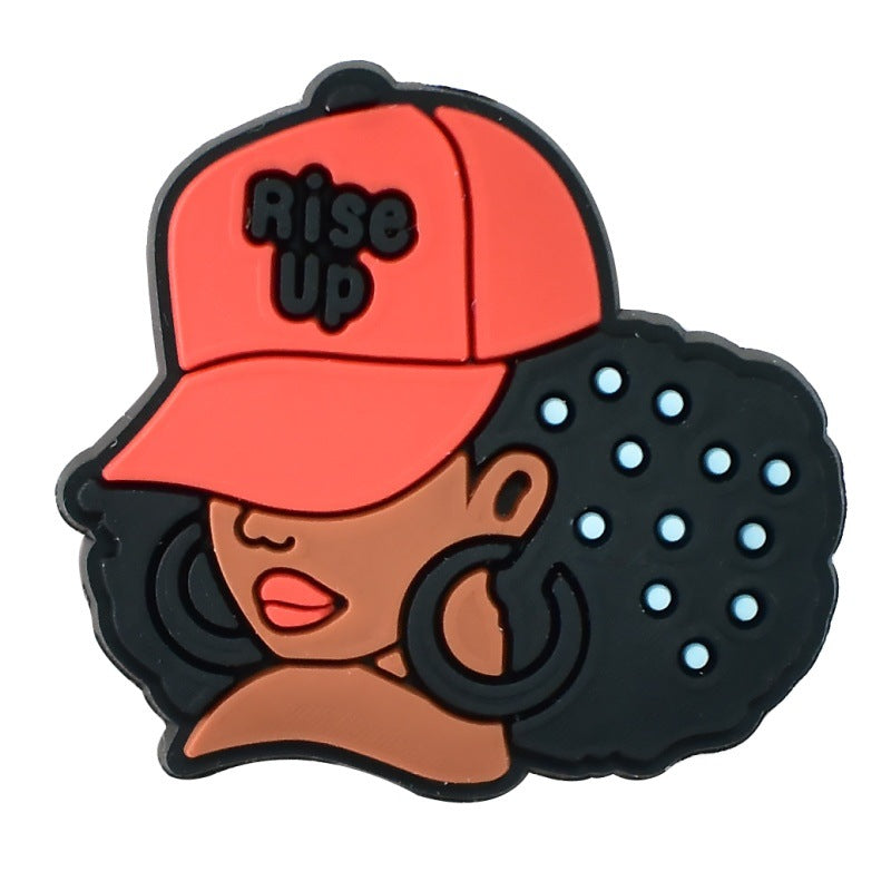 Wholesale  Random 100pcs  Black Girl Cartoon Ballpoint Pen Handmade Beads